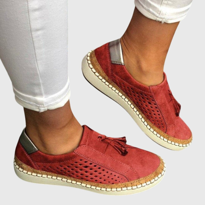 女性用軽量クッションスリップオンウォーキングシューズ