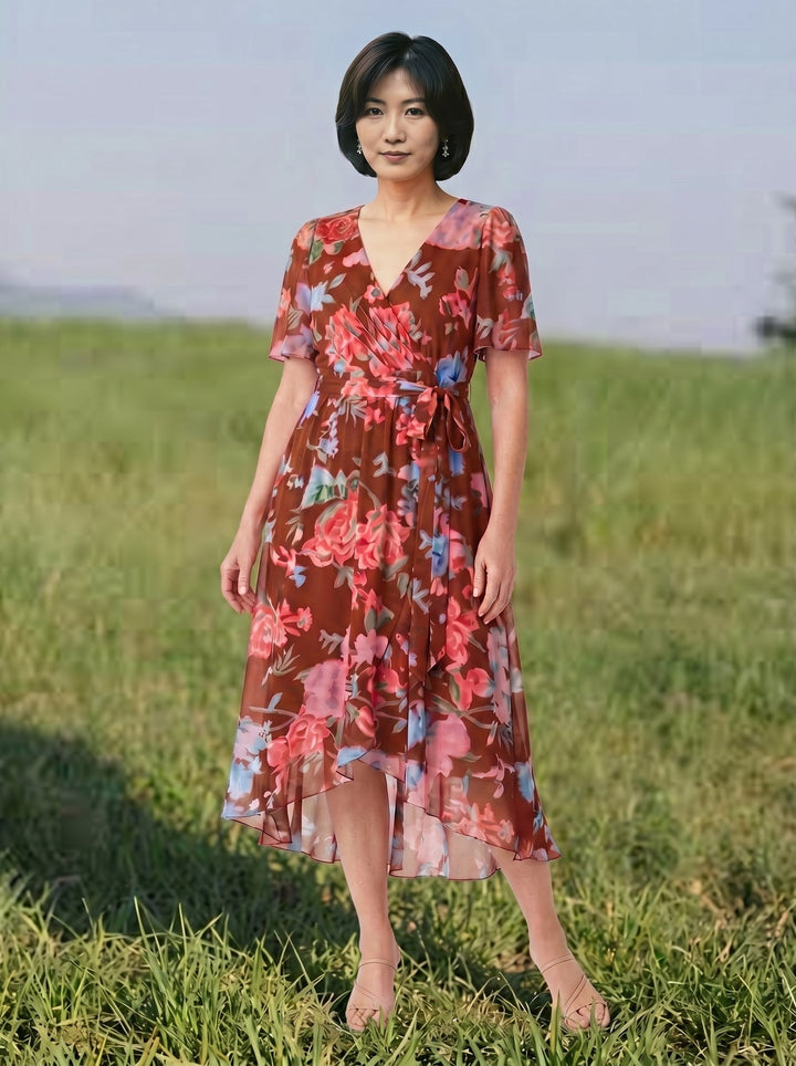 ナオミエ・優雅な花柄夏ドレス