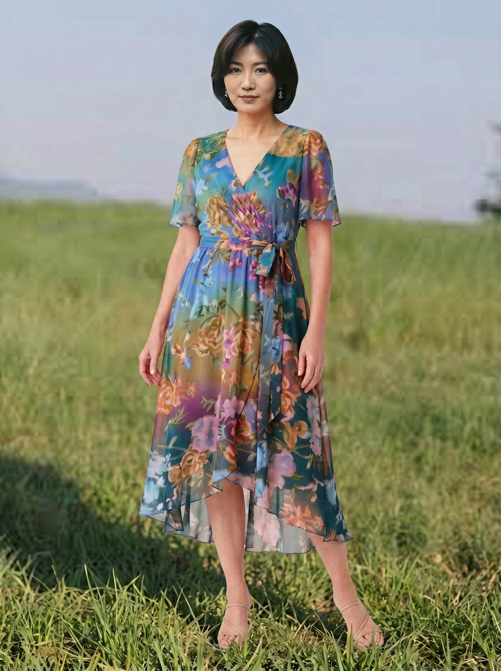 ナオミエ・優雅な花柄夏ドレス