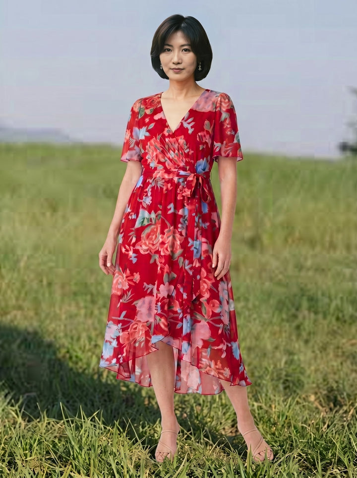 ナオミエ・優雅な花柄夏ドレス