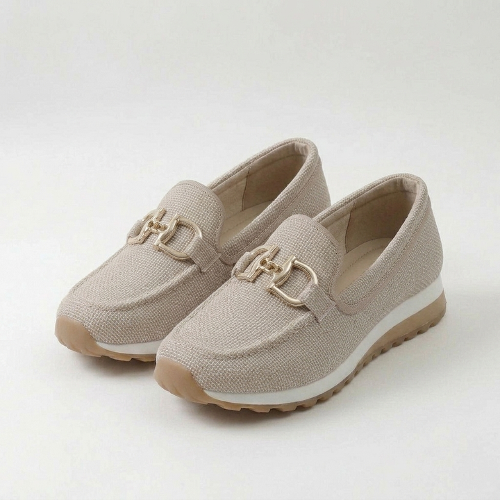 女性用スリッポンクッションローファースニーカー